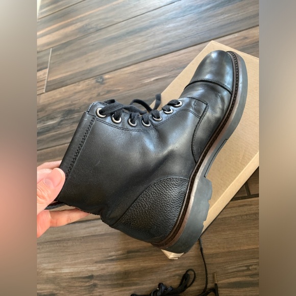 Coach Men’s Black Leather Ankle Boots Size 7 EU 40